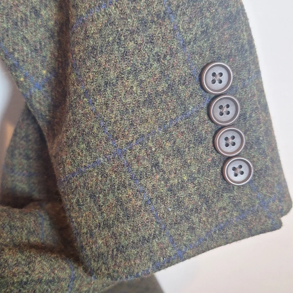 Brooks Brothers Men’s Regent Fit Size 44L Sports Coat‎ Blazer Wool Green Plaid